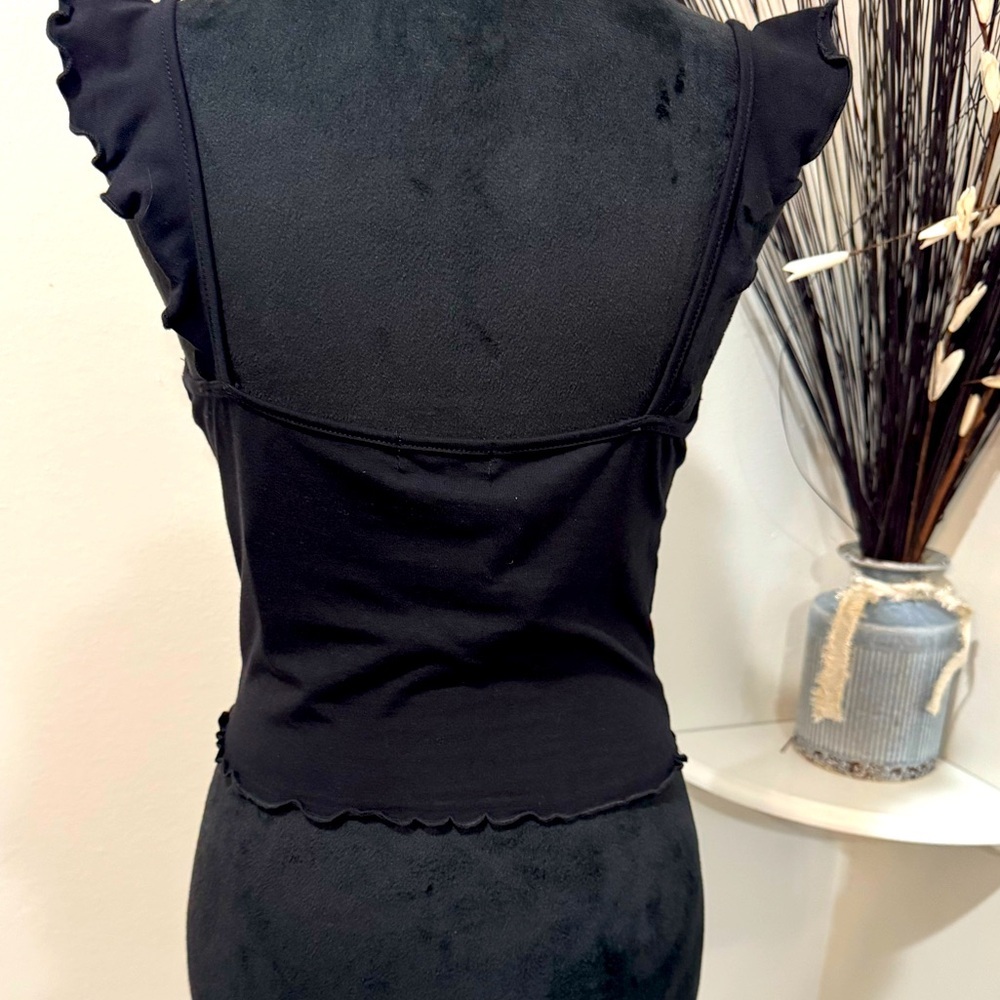 NWT Heart & Hips Black Sweetheart Crop Top Y2K Goth Fairy Grunge L - Picture 6 of 13